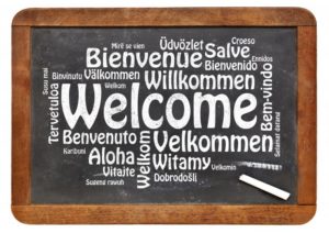 welcome chalkboard